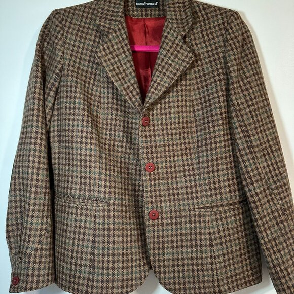 Vintage 100% Wool Houndstooth Blazer - Picture 1 of 9